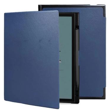Imagem de Capa para BOOX Note Air 4 C 26.2 cm, capa magnética, capa traseira automática hibernar/despertar, capa protetora de couro (azul escuro)