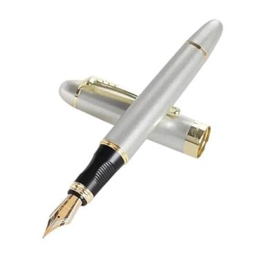 Imagem de ONECMN Caneta-tinteiro de luxo para escritório, material escolar, papelaria, canetas para escrever (prata champanhe, média)