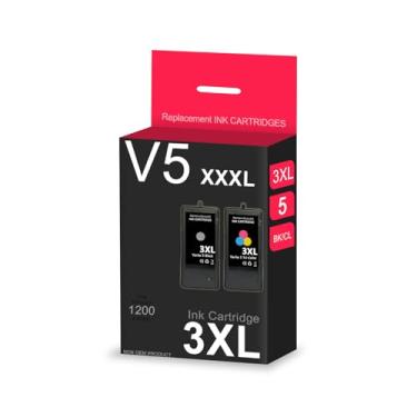 Imagem de Cartucho de tinta de alta qualidade Verite 5 3XL de substituição para Kodak Verite 5 3XL para 55W ECO Verite 55 Eco Verite 65 XXXL Verite 5 5XXXL Plus (1 preto/1 tricolor, combinado)