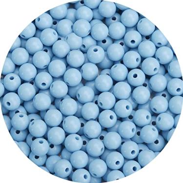 Imagem de BONNY BOXX 60 peças de contas redondas de acrílico água-marinha lisa de 16 mm, bolas de chiclete de resina plástica, contas grossas de chiclete para fabricação de colar e pulseira, suprimentos de