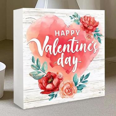 Imagem de Placa vintage em aquarela de coração do dia dos namorados - decoração floral com estampa de PVC rústico, presente ideal para namorada/mamãe