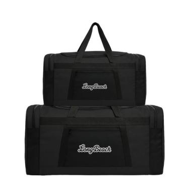 Imagem de Kit 2 Bolsas Sacolas De Viagem Esportiva M E G - Preto - Yins