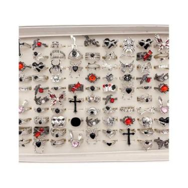 Imagem de Conjunto De Anéis Góticos Com Caveira, Borboleta E Corvo Para Mulheres