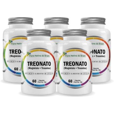 Imagem de Kit Com 5- Magnésio Treonato 60 Capsulas de 600mg Flora Nativa do Brasil-Unissex