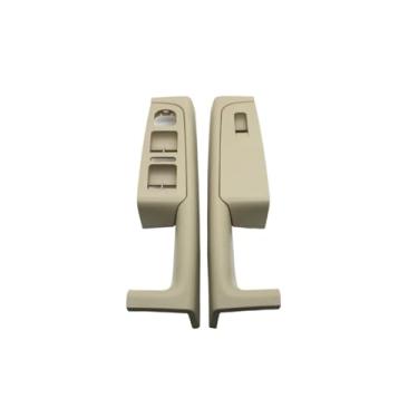Imagem de Maçaneta da porta traseira dianteira do carro Apoio de braço Interruptor da estrutura do painel de controle Substituição da guarnição Compatível com Skoda Superb 2008-2013 3TD867157(Front 2PCS-Beige)