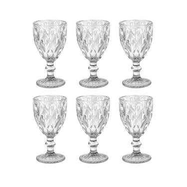 Imagem de Kit Jogo De Taças De Vidro Diamante 340 Ml Com 6 Peças