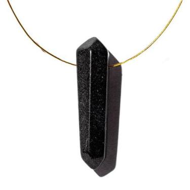 Imagem de Mini Bi Terminado QUARTZO PRETO Natural Furo Vazado Lateral - Cristais