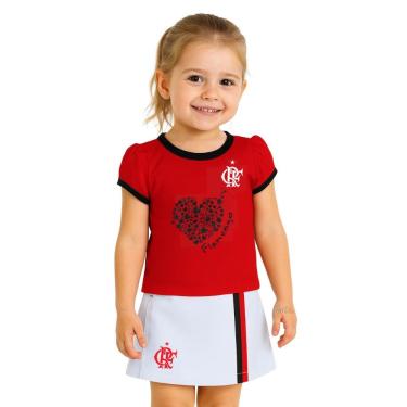 Imagem de Conjunto Infantil Flamengo Short Saia Oficial