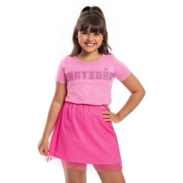 Imagem de Conjunto Infantil Menina Blusa e Saia com Tule - Destak-Feminino