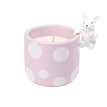 Imagem de Velas de Páscoa - Vela perfumada de flor de cerejeira, bolinhas roxas com coelho fofo, presente de decoração de Páscoa para mulheres e meninas