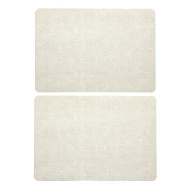 Imagem de 2 peças de jogo americano bege moderno quadrado de pano estampado com textura lavável tapetes de mesa de jantar com isolamento de textura