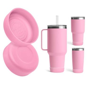 Imagem de Kaitiaki Pacote com 2 botas de silicone para YETI Rambler Caneca de palha de 1,2 l e 992 g, capa antiderrapante para caneca de viagem, copo de água, serve na maioria dos carros, acessórios de garrafas