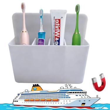 Imagem de Porta-escovas de dentes magnéticas para Cruise Essentials 2025 e 2026 Suporte de escova de dentes de viagem para banheiros, organizador de escova de dentes para cruzeiros no Caribe e cruzeiros no