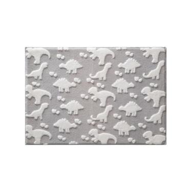 Imagem de Tapete Infantil Jolitex Mimo Dino Cinza 70X100Cm