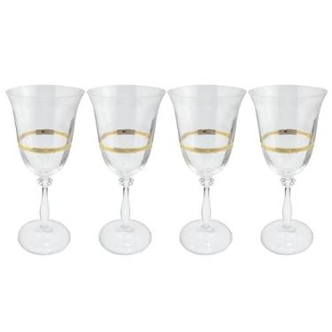 Imagem de Jogo De Taças Champanhe Espumante 350ml Kit 4 Peças Angela Cristal Fri