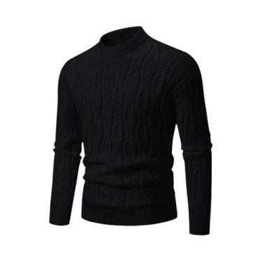 Imagem de Suéter Masculino Casual De Gola Redonda Macio, Clássico De Outono, Tri