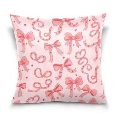 Imagem de Wassud Capas de almofada decorativas com laço e fitas 50 x 50 cm para sofá, sofá, casa, casa de fazenda, decoração de quarto