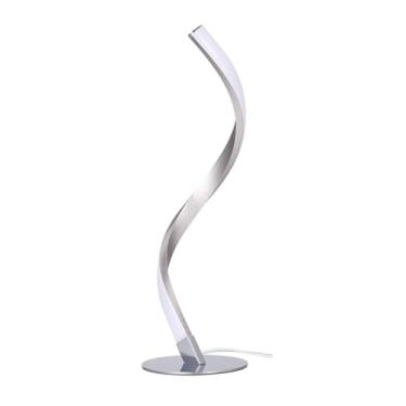 Imagem de Lâmpada de Mesa LED com Design Espiral Moderno Luz Decorativa Noite Metal USB Cabeceira para Quarto Sala Estar Escritório
