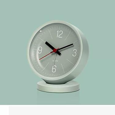 Imagem de Despertador para quarto sem tique-taque para crianças com luz de fundo, operado por bateria, sino alto para pessoas com sono pesado/adulto, relógio de mesa para decoração de casa (verde)