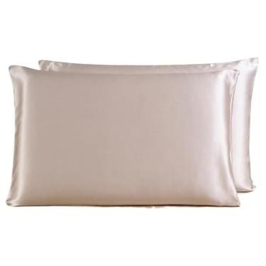 Imagem de 1 par de 25 mm fronha lateral de seda com zíper fronha de seda pesada decoração de casa para sala de estar, fronha de seda com zíper (cor: A, tamanho: 50 * 75 cm) (A 50 * 66 cm)