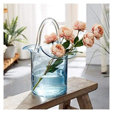 Imagem de Vaso de vidro moderno para decoração de casa, cesta de personalidade, bolsa de mão, enfeite de arranjo de flores, tanque de peixes, decoração de sala de estar, vasos centrais de mesa (1)
