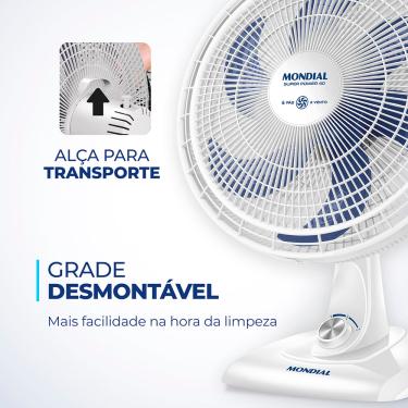Imagem de Ventilador de Mesa Mondial 6 Pás Super Power VSP-40-W - 40cm 220V