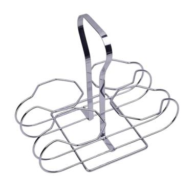 Imagem de Ｂｅｓｇａ Suporte de ferro para garrafas de vinho, adega, porta-cervejas, cesto de armazenamento para bar e restaurante, Prata