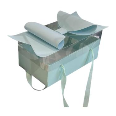 Imagem de Vaveren Caixa de presente para o Dia dos Namorados, recheável, com arranjo de flores de chocolate, ideal para formaturas, Dia Mães, aniversários e, Azul Claro