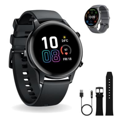 Imagem de Relógio Smartwatch Redonto 2 Pulseiras - Tela HD1.28", À Prova d'Água IP68, Notificações, Modos Esportivos, Bateria Excelente duração, Compatível com iOS/Android.(Preto)