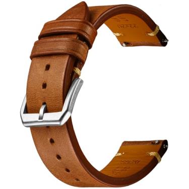 Imagem de REZERO Pulseira de relógio de liberação rápida, pulseiras de couro de grão superior, pulseiras de reposição italianas de couro de bezerro de 18 mm, 19 mm, 20 mm, 21 mm, 22 mm, 23 mm, 24 mm, masculina,