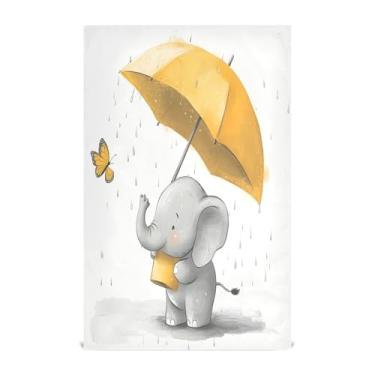 Imagem de xigua Conjunto de 1 panos de prato de cozinha de elefante fofos, macios e altamente absorventes de secagem rápida para limpeza de pratos e limpeza à mão, 71 x 45 cm