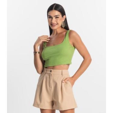 Imagem de Top Básico Feminino em Ribana Rovitex Verde, P, Verde