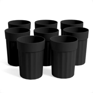 Imagem de Kit 30 Copos Plásticos 350ml Coloridos – Festas, Merenda Escolar e Uso Infantil Seguro(Preto)