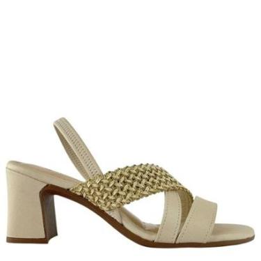 Imagem de Sandália Mississipi Feminina Salto Médio Trançado Elegante-Feminino