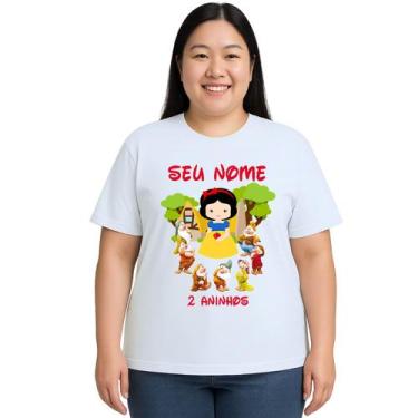Imagem de Camiseta Branca de Neve Sete Anões Personalizada - Use P4, Branco, Plu