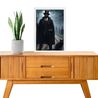 Imagem de Quadro Umbanda Exu Gato Preto 24X18Cm