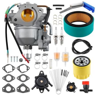 Imagem de Carburador compatível com motores duplos Kohler CV730 CV740 CV730S CV740S 25HP 27HP Command Pro, substitui #24 853 102-S 24 853 169-S, kit de carburador com filtro de ar, bomba de combustível, filtro