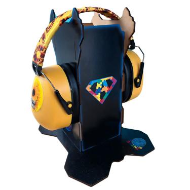 Imagem de Abafador de Ruido para Autistas e Atipicos 25 db Infinity Yellow com suporte Infinity Black