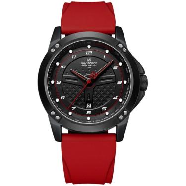 Imagem de Relógio De Quartzo Masculino Casual Pulseira De Silicone Impermeavel Vermelho