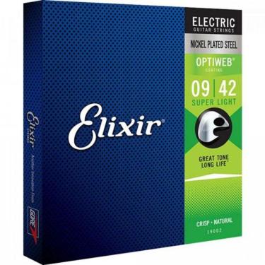 Imagem de Encordoamento p/Guitarra .009 Super Light Optiweb Elixir