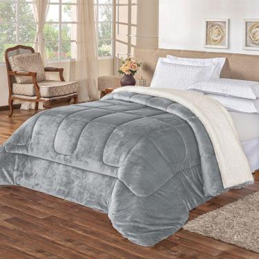 Imagem de Coberdrom Pele De Carneiro Sherpa Everest Solteiro 01 Peça - Cinza