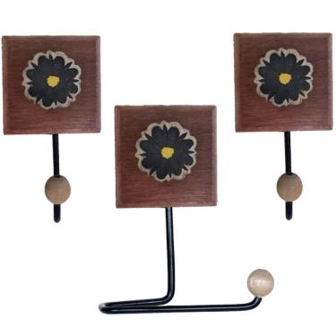 Imagem de Kit Acessórios Banheiro 2 Toalheiros 1 Porta Papel Higiênico Cor Preto