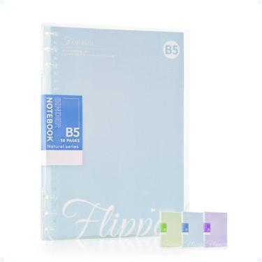 Imagem de Caderno Fichário Binder B5 Com 50 Folhas Capa Mole Premium - Hxt, Azul