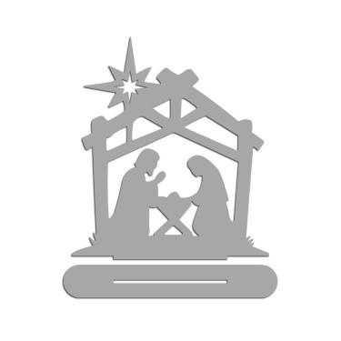 Imagem de Presépio 01 Com Base 18cmx20cm - Cria Arte Laser Cinza Claro