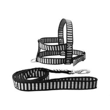 Imagem de Guia E Peitoral Nylon Simples P/cães Cachorro - Nº 3 - FLOP, Preto