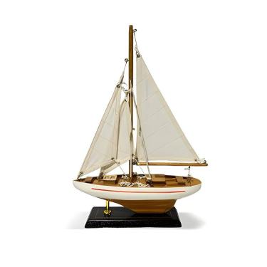 Imagem de Escultura Decorativa Barco em Madeira 25cm RJM2005 BTC