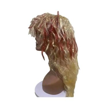 Imagem de Peruca Sintética Longa E Cacheada Estilo Glam Rock Punk Dos Anos 70 E 