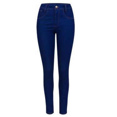 Imagem de Calça Jeans Feminina Skinny Cintura Alta Ajuste Perfeito Confortável -