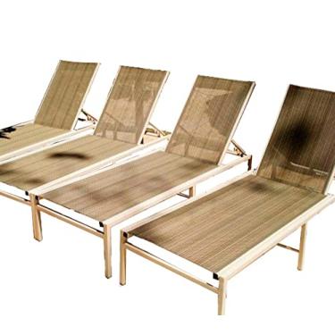 Imagem de Espreguiçadeira Frésia Sem Braço Alumínio Tela Piscina Praia