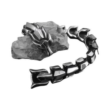 Imagem de Pulseira Masculina Vintage Gótica Com Caveira, Joia Rock Punk Para Mot